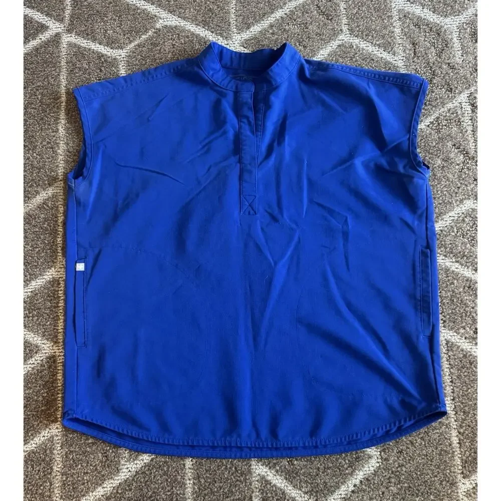 FIGS Technical Collection Women’s Scrub Set Blue Solid Top & Jogger Pants XS/S